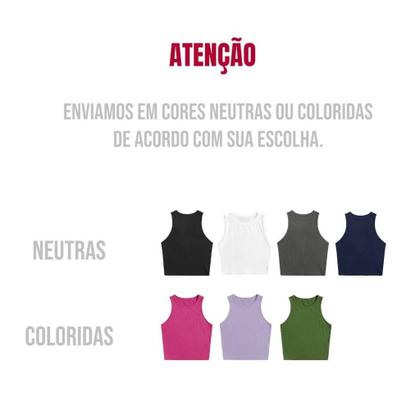 Imagem de Kit 3 CROPPED CANELADOS Regatas Blusinhas Fitness Camiseta Feminina Academia Corrida 847