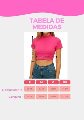 Imagem de Kit 3 Cropped Feminino Manga Curta Viscolycra Gola Alta Confortável