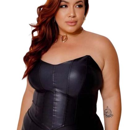 Imagem de Kit 3 Croppeds Corset Plus Size Feminino sem alça Com Bojo Ponta De Bico