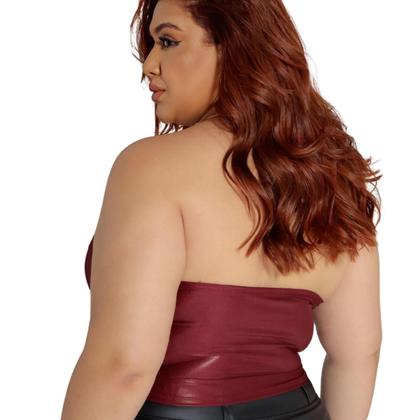Imagem de Kit 3 Croppeds Corset Plus Size Feminino sem alça Com Bojo Ponta De Bico