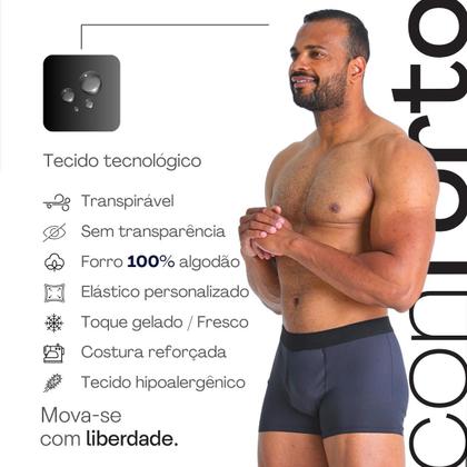 Imagem de Kit 3 Cuecas Boxer Masculina Tecido Liso Microfibra Dia a Dia