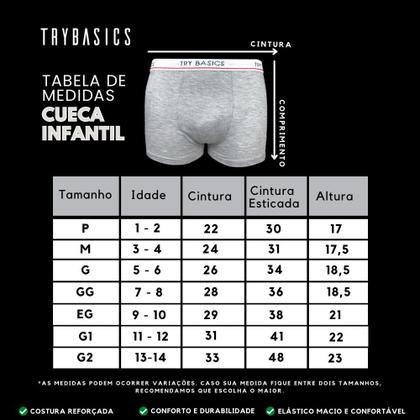 Imagem de Kit 3 Cuecas Boxers Infantil Box Algodão Cotton Conforto