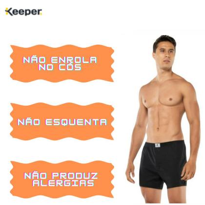 Imagem de Kit 3 Cuecas Samba Canção Algodão Lisa com Abertura Frontal Keeper