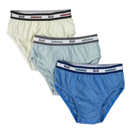 Imagem de Kit 3 Cuecas Slip Infantil 01 a 06 Anos: Cores Sortidas