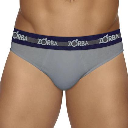 Imagem de Kit 3 Cuecas Slip Preto/Grafite/Branco Zorba 243 Algodão