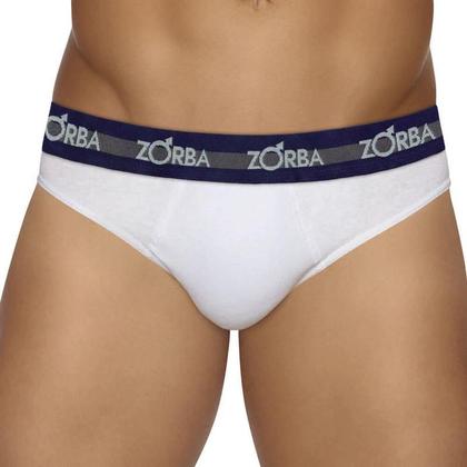 Imagem de Kit 3 Cuecas Slip Preto/Grafite/Branco Zorba 243 Algodão