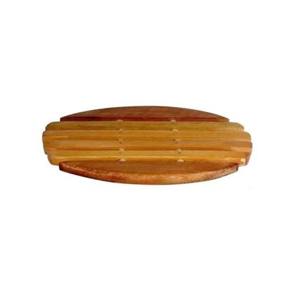Imagem de Kit 3 Descanso De Panela De Pau Madeira Modelo Oval 21x16 Cm