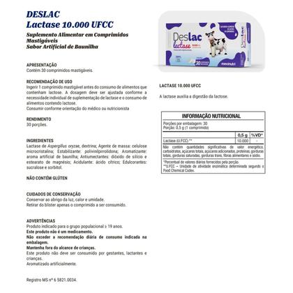 Imagem de Kit 3 Deslac Lactase 10.000 FCC 30 Cápsulas Maxinutri