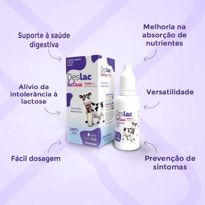 Imagem de Kit 3 Deslac Lactase Gotas 15ml Maxinutri