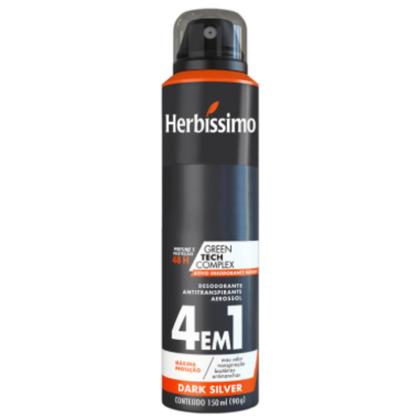 Imagem de Kit 3 Desodorante Aerossol Herbíssimo Dark Silver 150 Ml - Dana