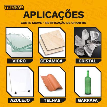 Imagem de Kit 3 Discos De Corte De Vidro Espelho E Porcelanato Lâmina Ultra Fina 100mmX22mm Serra Mármore Esmerilhadeira Cor Verde