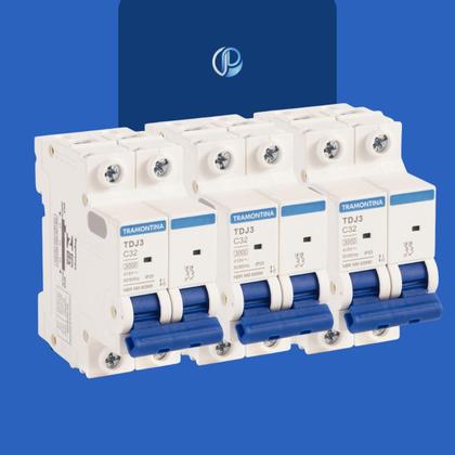 Imagem de Kit 3 Disjuntores DIN Bipolar 32 Amperes Tramontina