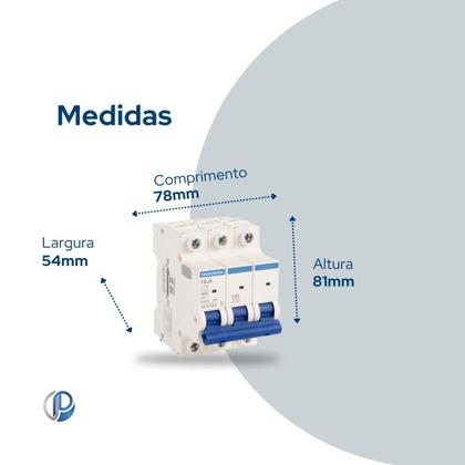 Imagem de Kit 3 Disjuntores DIN Tripolar 10 Amperes Tramontina