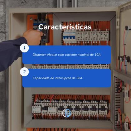 Imagem de Kit 3 Disjuntores DIN Tripolar 10 Amperes Tramontina