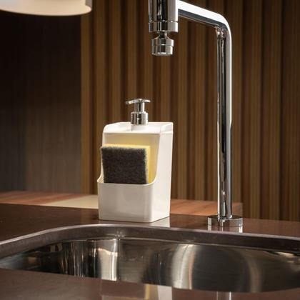 Imagem de Kit 3 Dispenser  2 em 1 Porta Detergente e Porta Esponja