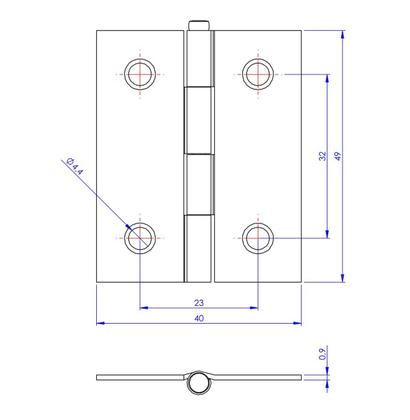 Imagem de Kit 3 Dobradiça Preta Porta / Janela Pino Solto Real 2"