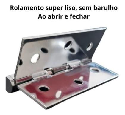 Imagem de Kit 3 Dobradiças Aço Carbono 3X2,5 Canto Reto Com Rolamento