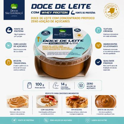 Imagem de kit 3 Doce de Leite Zero c/ Whey Protein SÃO LOURENÇO 100g