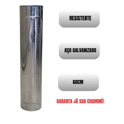 Imagem de Kit 3 Duto 5 Galvanizado 60cm Chaminé Churrasqueira Qualida