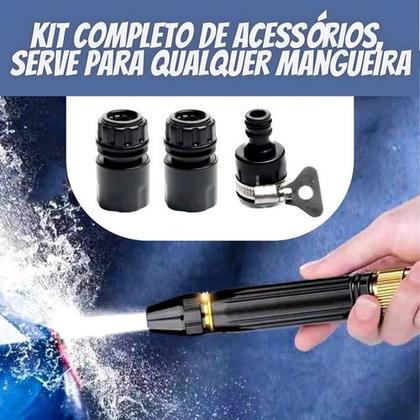 Imagem de Kit 3 Em 1 Bico de Alta Pressão para Mangueira + Conector: Máxima Eficiência