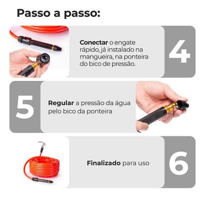 Imagem de Kit 3 Em 1 Bico de Alta Pressão para Mangueira + Conector: Máxima Eficiência