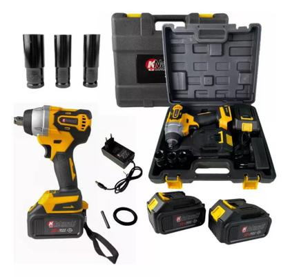 Kit 3 em 1 Furadeira Chave De Impacto Parafusadeira 48v Brushless