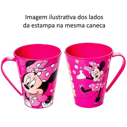 Imagem de Kit 3 em 1 Pote Balde de Pipoca Caneca e Copo Estampado Orelhas Canudo Minnie Rosa