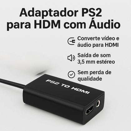 Imagem de Kit 3 em 1 PS2 Com 2 Controles Analógicos + Memory Card 8GB + Adaptador PS2 para HDMI Áudio Estéreo