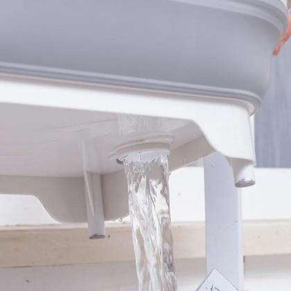 Imagem de Kit 3 Em 1 Tábua Escorredor Silicone Retrátil Corte Bacia Cozinha