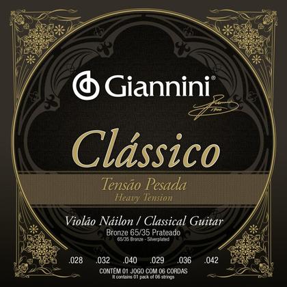 Imagem de Kit 3 Encordoamento Violão Nylon Giannini Clássico Genwpa