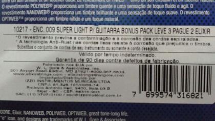 Imagem de Kit 3 Encordoamentos Guitarra Elixir 09-42 Super Light 16540