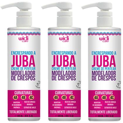 Imagem de Kit 3 Encrespando A Juba Creme De Pentear Widi Care Modelador De Crespos 500ml