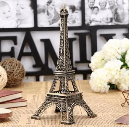 Imagem de Kit 3 Enfeite Ornamental Miniatura Torre Eiffel Paris 18cm
