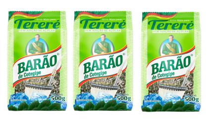 Imagem de Kit 3 Erva Mate Barão Tererê Natural 500g