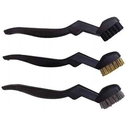 Imagem de Kit 3 Escovas Aço Bronze Nylon Limpeza Casa Oficina Escova Profissional 