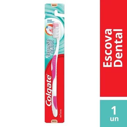 Imagem de Kit 3 Escovas Dentais Colgate Essencial Clean Suave