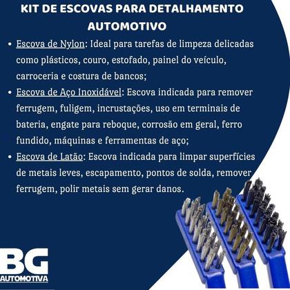 Imagem de Kit 3 Escovas Detalhamento Automotivo Vonixx