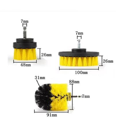 Imagem de Kit  3 Escovas Rotativas Limpeza Pisos Azulejos  Outros Ambientes