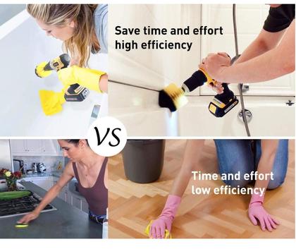 Imagem de Kit  3 Escovas Rotativas Limpeza Pisos Azulejos  Outros Ambientes