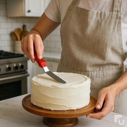 Imagem de Kit 3 Espátulas Em Aço Inox e Plástico Para Confeitar Bolos Tortas Sobremesas Uny Home