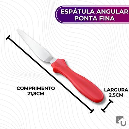 Imagem de Kit 3 Espátulas Em Aço Inox e Plástico Para Confeitar Bolos Tortas Sobremesas Uny Home
