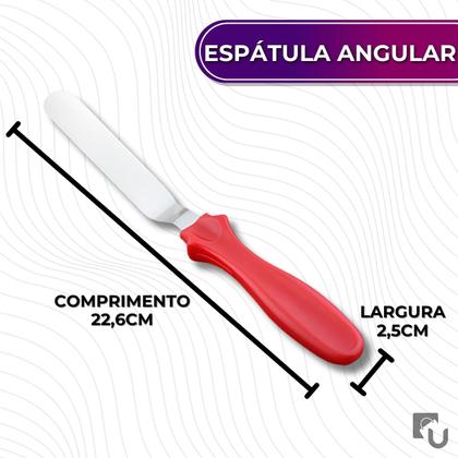 Imagem de Kit 3 Espátulas Em Aço Inox e Plástico Para Confeitar Bolos Tortas Sobremesas Uny Home