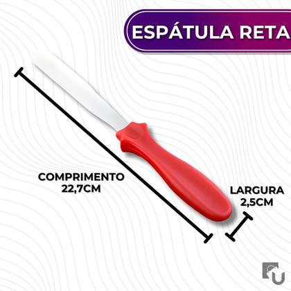 Imagem de Kit 3 Espátulas Em Aço Inox e Plástico Para Confeitar Bolos Tortas Sobremesas Uny Home