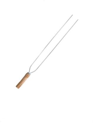 Imagem de Kit 3 Espetos Duplo De Churrasco Cabo Madeira Lamina de Aço