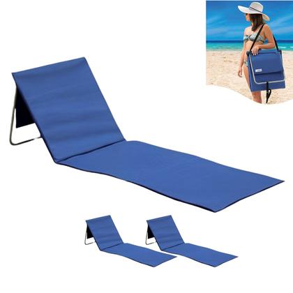 Imagem de Kit 3 Espreguiçadeira Dobrável De Praia Piscina Com Alça Bolso 160x55cm - Tobee