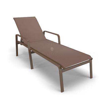 Imagem de Kit 3 Espreguiçadeira Piscina Alumínio Marrom Tela Marrom