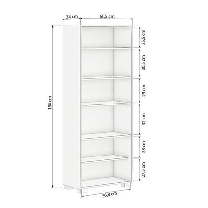 Imagem de Kit 3 Estantes para Livros 5 Prateleiras 188cmx181,5cm Office