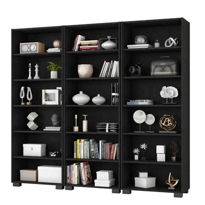 Imagem de Kit 3 Estantes para Livros 5 Prateleiras 188cmx60,5cm Office