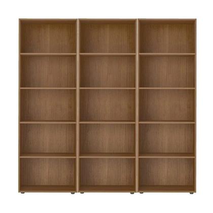Imagem de Kit 3 Estantes para Livros com 5 Prateleiras 180cmx60cm