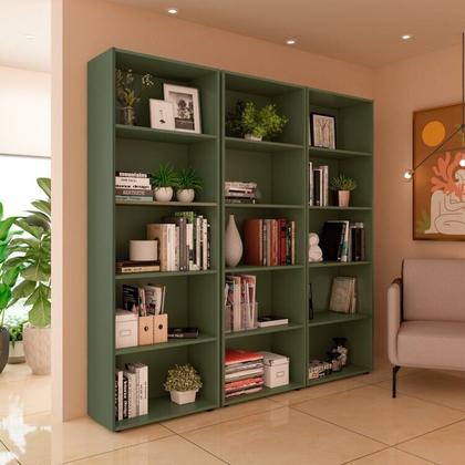 Imagem de Kit 3 Estantes para Livros com 5 Prateleiras 180cmx60cm